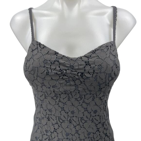 American Eagle Outfitters Gray Lace Sleeveless Cami Camisole Mini Tank Dress 4 - Picture 3 of 7